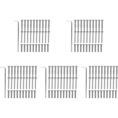 Lot de 50 paires de cosses à sertir à rotule et de cosses à filetage hexagonal invisible, 1/8 pouce (1/5)