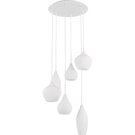 Sospensione Moderna Soft Metallo Bianco 6 Luci E14 (1/2)
