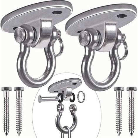 Soporte y montaje para hamaca, 2 piezas, acero inoxidable 304, gancho de techo resistente, ganchos de suspensión, yoga, hamaca, silla colgante (1/4)