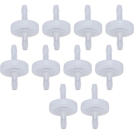 10 Clapets antiretour PP membrane ozone résistante, translucide, 7,9mm, simple sens d'arrêt d'eau