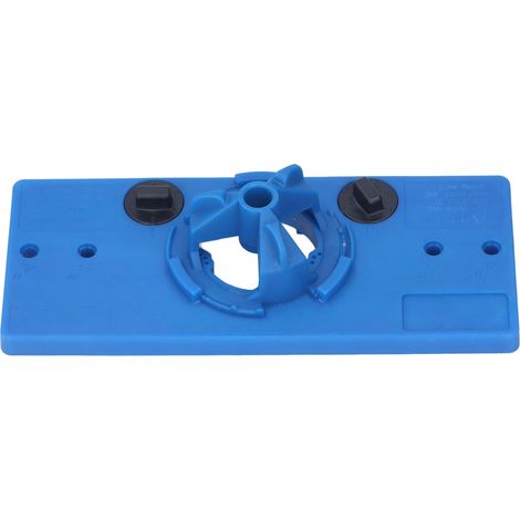 Gabarit de perçage pour scie cloche de 35 mm, guide de perçage, jeu de mèches pour le travail du bois, outil de positionnement bleu (1/5)