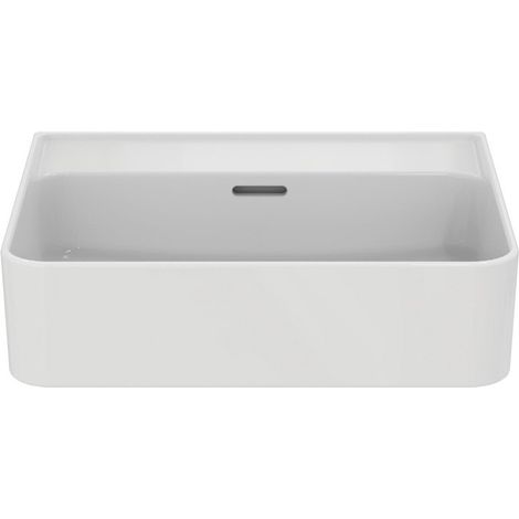 Lavabo Strada II, senza foro, con sovrapposizione, levigato, 500x430x170mm, bianco