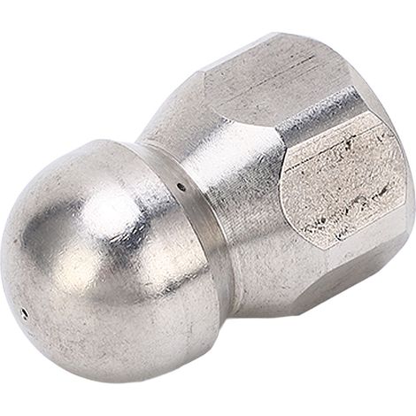 5000 PSI Hochdruckreiniger-Rohrreinigungsdüse, Edelstahl-Düsenkopf mit Kugelkopf, vorne 1 Loch, hinten 3 Löcher, G3/8 Zoll (1/5)