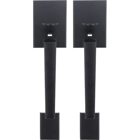 Modern double door handle – Adjustable center distance, black, square design – Heavy duty (1/5)