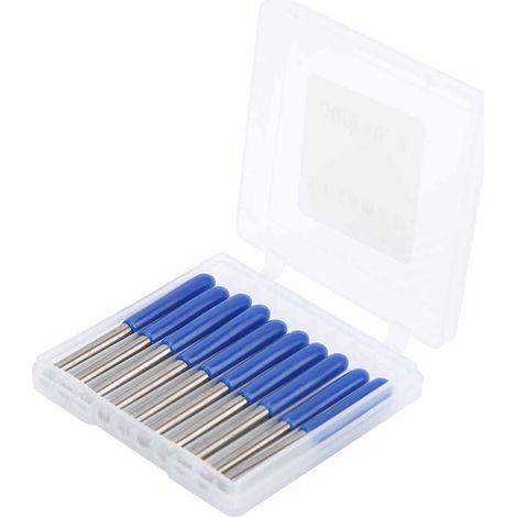Set mit 10 3,175 mm Wolframstahl-Fräsern für Holzschnitzerei und Gravur, 30°-Winkel x 0,2 mm (1/5)