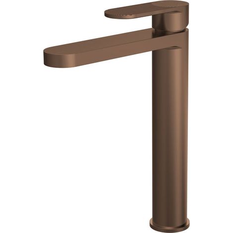 Nuie Cyprus Fluted Tall Mono Basin Mixer Tap - Brushed Bronze (1/2)