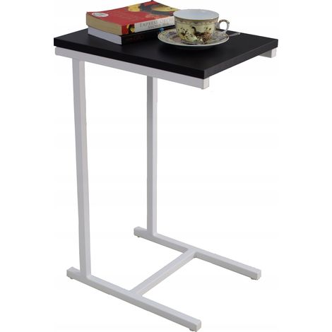 Mesa auxiliar EKO fabricada con perfiles en Blanco Mate y Negro (1/5)