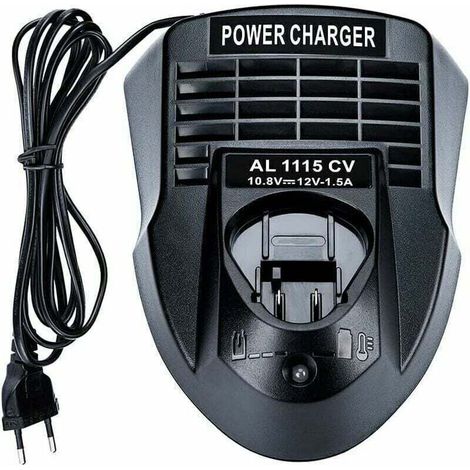 Chargeur de batterie Lithium-ion AL1115CV 10.8V 12V 1.5A pour Bosch perceuse/tournevis Li-ion, compatible avec BAT411 BAT412A, avec indicateur LED. (1/4)