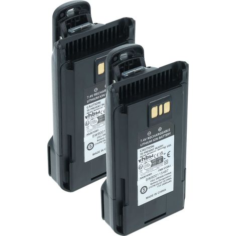vhbw 2x Batterie compatible avec Yaesu Vertex VX-459, VX-456, VX-454, VX-451 radio talkie-walkie (2600mAh, 7,4V, Li-ion) - avec clip de ceinture