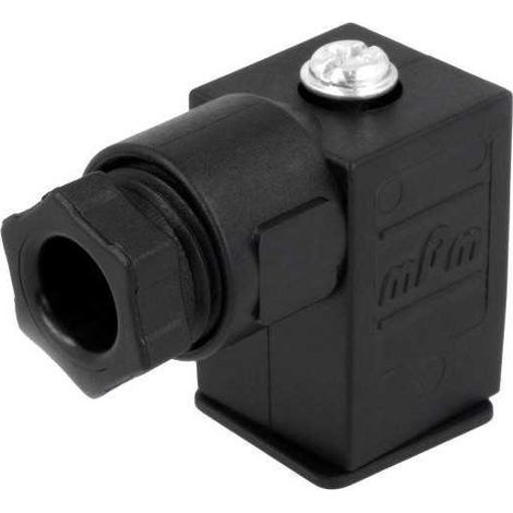 Connettore mPm® per Elettrovalvola Nera 2 + Terra poli Quadrata 9.4mm