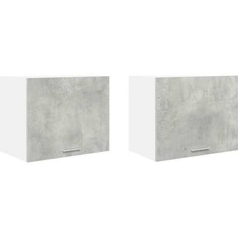 Set di 2 pensili moderni da cucina con ampio spazio di archiviazione 50 x 31 x 40 cm in legno grigio cemento 020053200