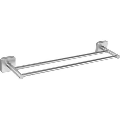 Portasciugamani doppia barra 50cm in acciaio inox satinato CLODE-S kamalu