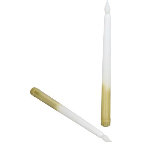 Bougie Conique LED - 28 cm - Sans Flamme - Alimentée Par 2 Piles AAA - Pour Mariage Anniversaire Décoration Intérieure - Lot De 2 (1/5)