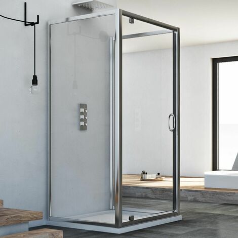 Box doccia 3 lati battente vetro trasparente h 185 mod. Sintesi Trio 1 Anta 80x70x80 ap. 70 cm (1/5)