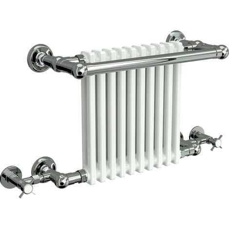 Reina Camden Radiator Heated Towel Rail 505mm H x 770mm W White/Chrome (1/5)