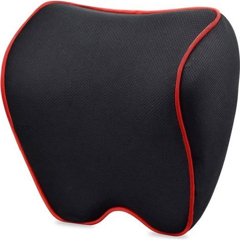 BelleRise - Oreiller cervical souple pour voiture avec sangles réglables et coussin d'appui-tête (noir). (1/5)