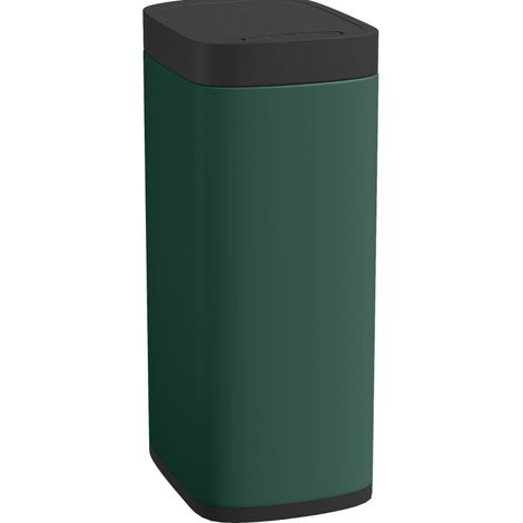 Cubo de basura con sensor 50 L de metal verde oscuro (1/5)