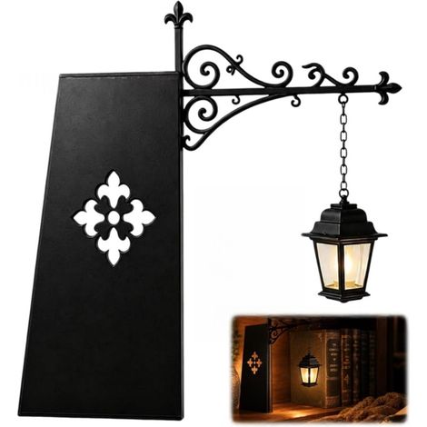 Lampe bibliothèque vintage métal noir – LED blanc chaud/froid – Sans fil – Pour amoureux des livres – Bureau cosy – 1 pièce (1/5)