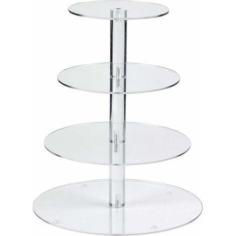 Cupcake Stand, 4 Tier Cake Stand, Acrylic Round Stand for Wedding, Party, Birthday, Baby Shower and Cake Dessert (1/5)