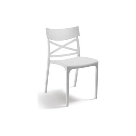 SEDIA IMPILABILE 46X54XH80CM BIANCO CROIX