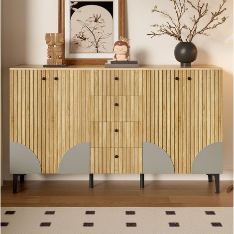 Aparador salón buffet 4 puertas y 4 cajones madera OKMYHOME (1/5)