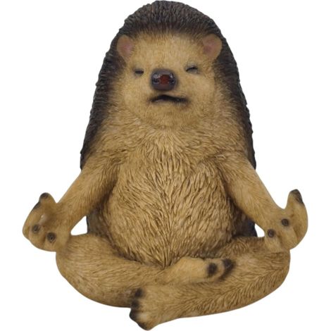 Dekofigur Igel Yoga 15 x 12,5 cm braun/beige