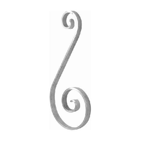 Volute en S alu 290x115 - Plat 12x5 mm - DECO FER FORGE