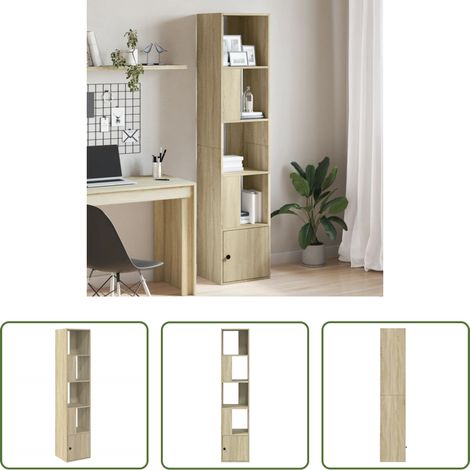Rangement bois -  Bibliothèque chêne sonoma 40x36x189 cm bois d'ingénierie (1/5)