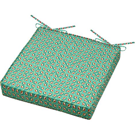 Galette de chaise graphique Vert 40x40 cm