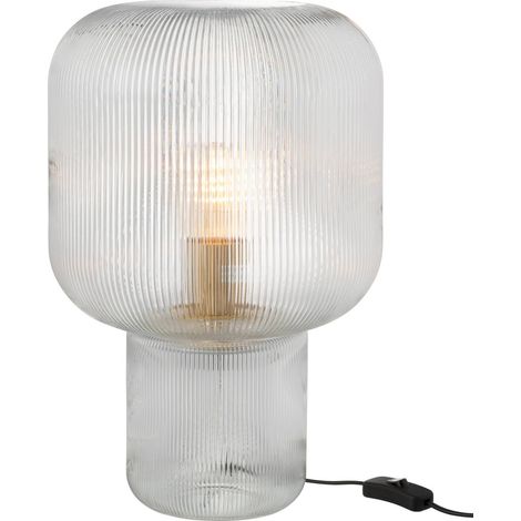 Lampe en verre transparent élégance et lumière raffinée - Verre transparent effet strié (1/3)