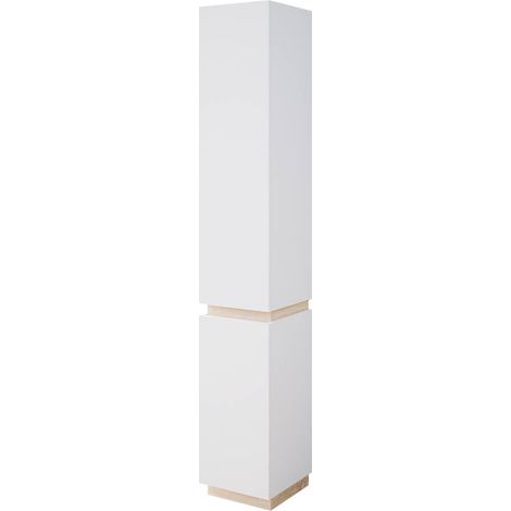 Armadio per il bagno Gloria, Bianco, 33 x 197.5 cm con 2 porte, Vicco