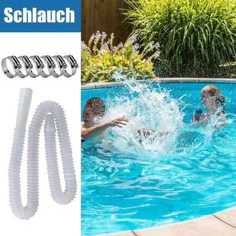 Accessoires de piscine Tuyau de pompe de piscine, tuyau d'aspiration de rechange, raccords, accessoires pour écumoire avec pinces, accessoires pour système d'eau salée (1/5)