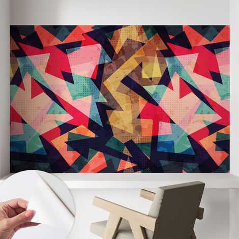 Tapete Selbstklebend - modernes Design - Wohnungsdeko - geruchslos - langlebig Farbenfrohes Muster 104x70 cm (1/5)