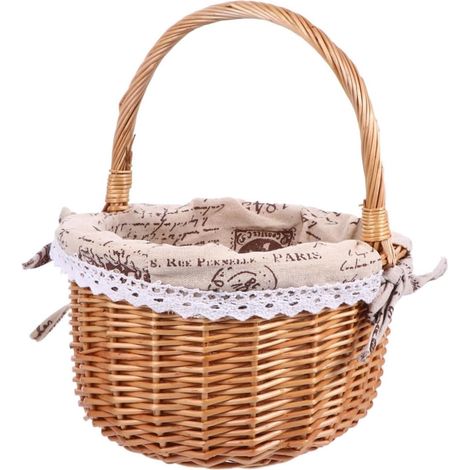 Panier en rotin tressé pour ranger les aliments lors d'un pique-nique - Fruits et en-cas élégants (1/5)
