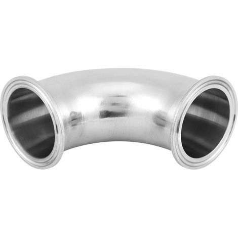 Raccordo a gomito per tubo sanitario in acciaio inossidabile con ghiera Tri Clamp da 1,5" OD 51 mm a 90 gradi (1/5)