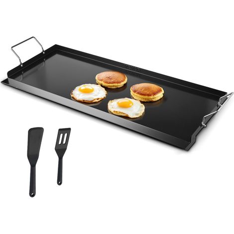 Plaque Rectangulaire en Acier au Carbone 32x14 pouces,Plaque Universelle pour Grill,Cuisine Portable pour BBQ et Camping (1/5)