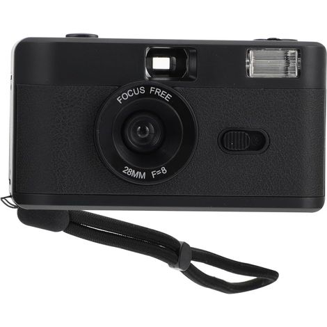 Appareil Photo Compact en Plastique Abs Flash Intégré Noir Rétro Appareil Photo Réutilisable sans Batterie Compatible Film (1/5)