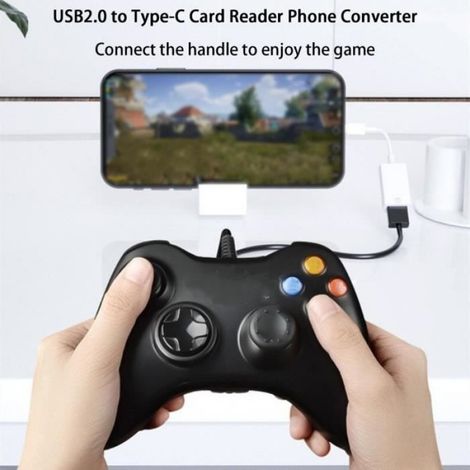 Adaptateur OTG - Câble Convertisseur USB 2.0 vers Type-C - Transfert de Données Rapide - Compatible Téléphones Android - 12 cm (1/4)