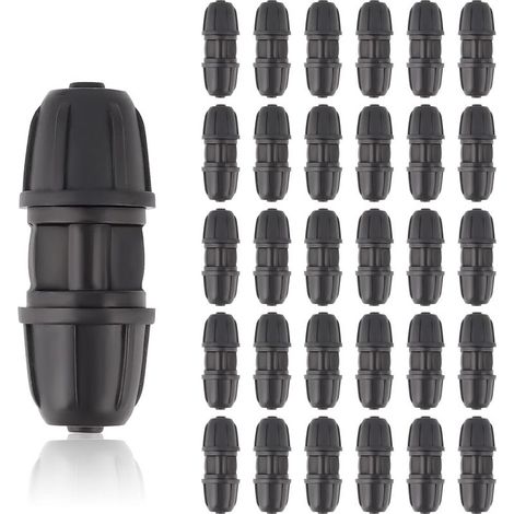 30-teiliges Set aus 1/4-Zoll-Verschraubungen mit Widerhaken für 6-mm-Bewässerungsschläuche – Anschlüsse für Tropfbewässerungssysteme, Gärten und Rasenflächen (1/5)
