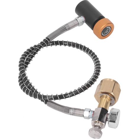 Adaptateur de remplissage de bouteille de CO2 pour canette de soda avec tuyau haute pression de 61 cm (24 pouces) pour connecteur CGA320 vers TR21 4 (1/5)