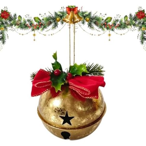 Cloches de Noël rustique vintage doré pendentif décoratif (1/5)