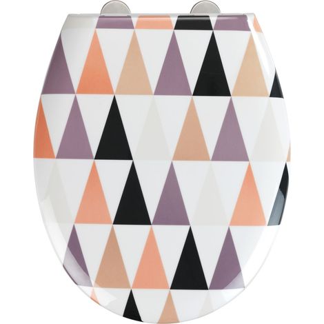 Abattant WC à motifs triangles avec fermeture douce (1/3)