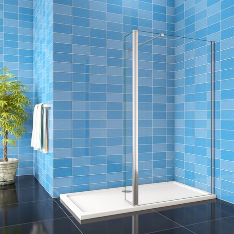 Doccia Walk In Parete Fissa 90cm con Paretina Mobile 30cm in vetro 8 mm Anticalcare Barra Stabilizzatrice da 90cm Misura 120x190 cm (1/5)