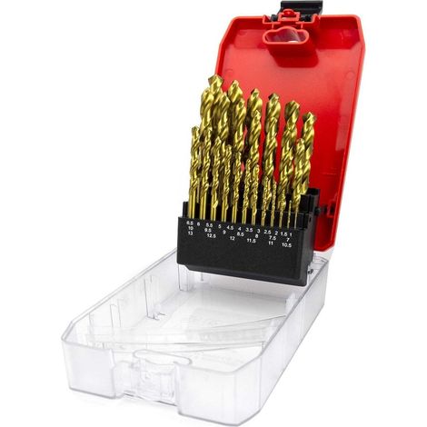HSS Metallbohrer-Satz 25-teilig TiN-beschichtet DIN338 1-13mm Split Point (1/5)
