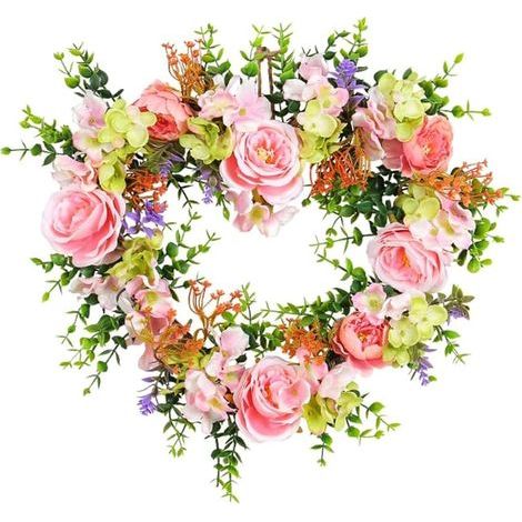 Künstlicher herzförmiger Kranz, Dekorative Girlande, Gedenkkranz, Liebeskranz zum Valentinstag (1/4)
