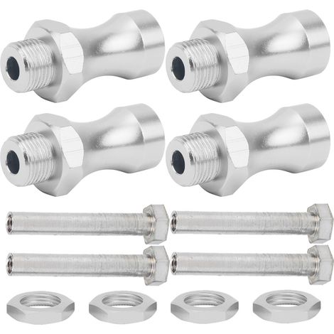 12 Adaptateurs de moyeu en alliage d'aluminium 12-17mm pour véhicules RC 1/10 à 1/8, couleur argent