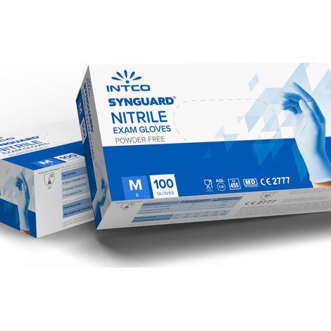 Guantes de Nitrilo Desechables Intco Sin Polvo Uso Médico Talla M - 200 Piezas