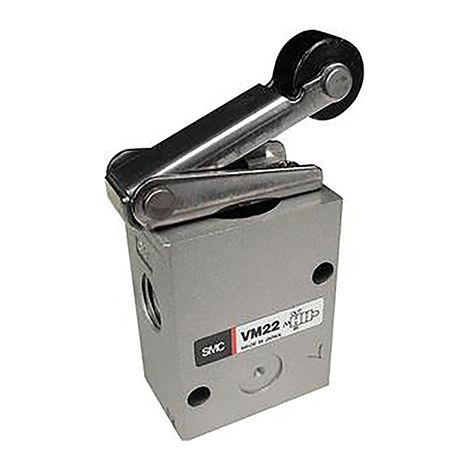 Vanne pneumatique SMC VM200 Levier à galet 3/2, Rc 1/4, 1/4 ( Prix pour 1 )