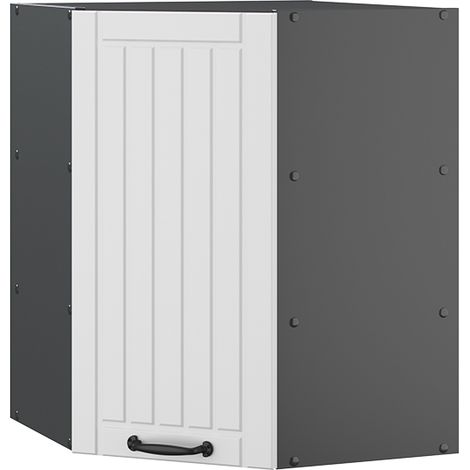Eckhängeschrank Fame-Line, Weiß Landhaus, 57 cm, Vicco