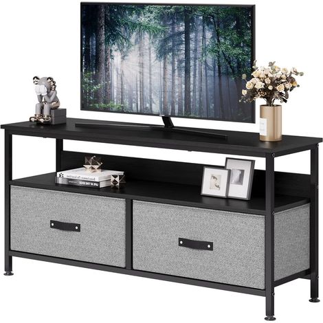 Meuble TV Armoire TV pour téléviseurs jusqu'à 50 pouces, buffet en bois,100 x 30 x 57CM-marron (1/5)